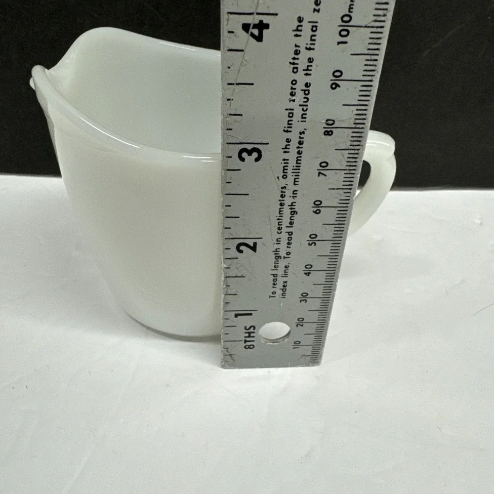 Vintage Fire King Creamer Small Pitcher White USA Oven Ware Spout